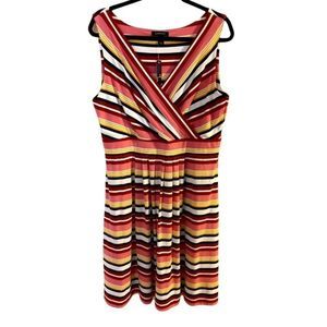 Land's End Surplice Fit & Flare Midi Dress Size L